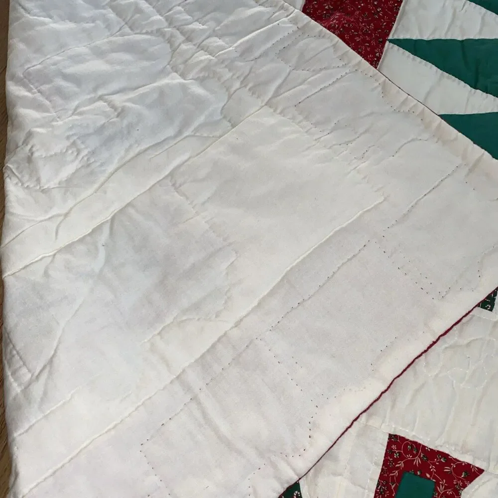 Vintage-Style Christmas Train Quilt - Extra Long Bed/Table Runner (46